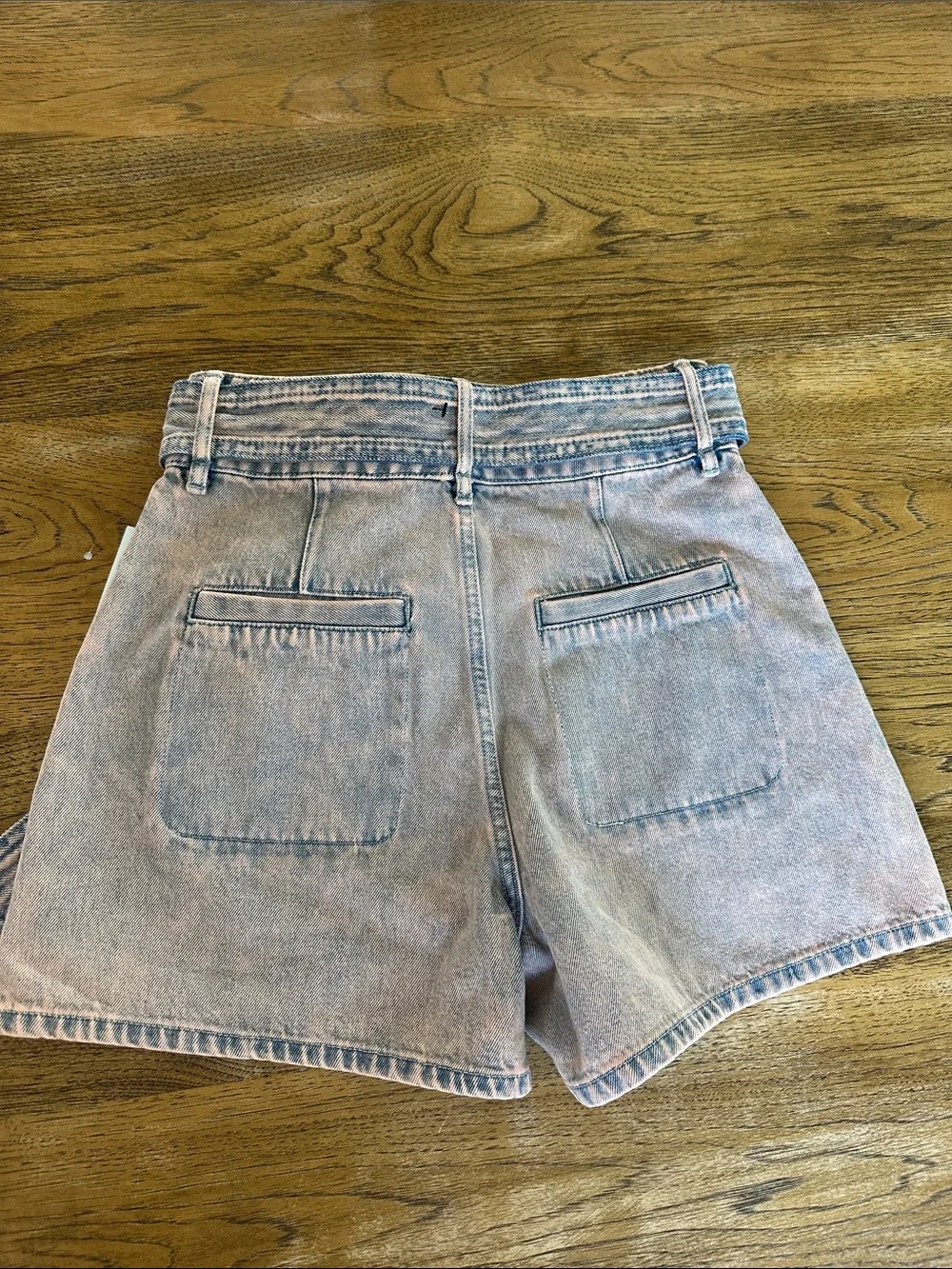 Joie Washed Pink High-Rise Wrap-Belt Shorts